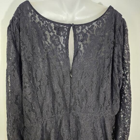 Torrid Top Womens Size 4X Black Peplum Lace Puff Blouson Sleeve Sweetheart Neck - Picture 9 of 16